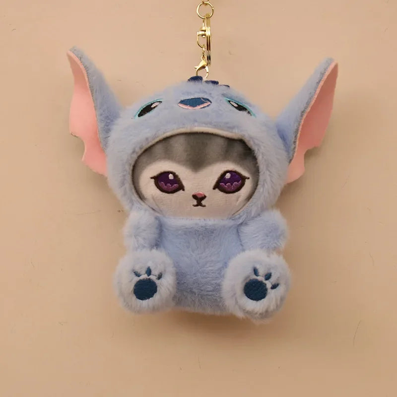 Stitch Plush Keychain Toy Mofusand Plushie Shark Cat Doll Plushies Cute Stuffed Bag Pendant Girls Birthday Xmas Gifts