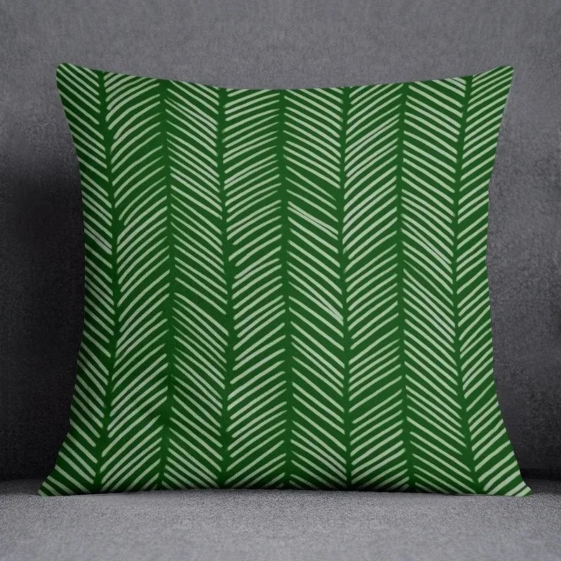 Modern Green Leaf Series Double Sided Pillowcase, Nature Style Decorative Cushion Cover for Sofa, Insert Not Included