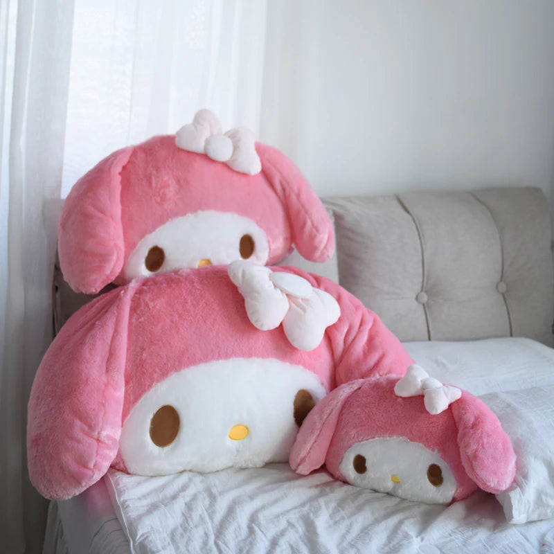 Big Size Sanrio My Melody Plush Toy Melody Cushion Sofa Bed Throw Pillow Soft Cuddly Plushies Car Seat Headrest Xmas Girl Gift