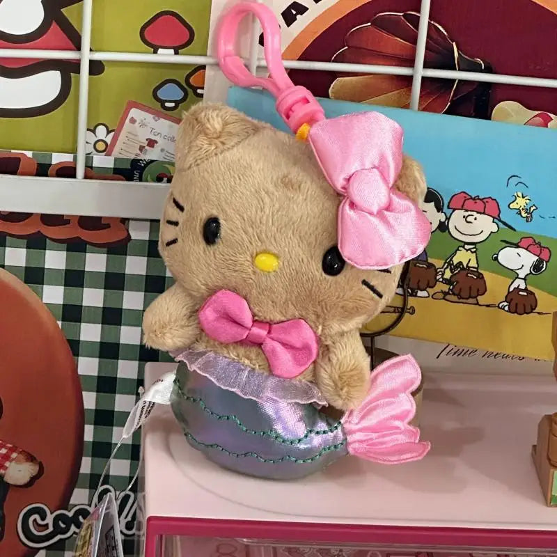 “Hello Kitty Black & White Plush Toy - Soft Stuffed Animal with Healing Quotes, Cute Cuddly Companion for Kids & Fans”