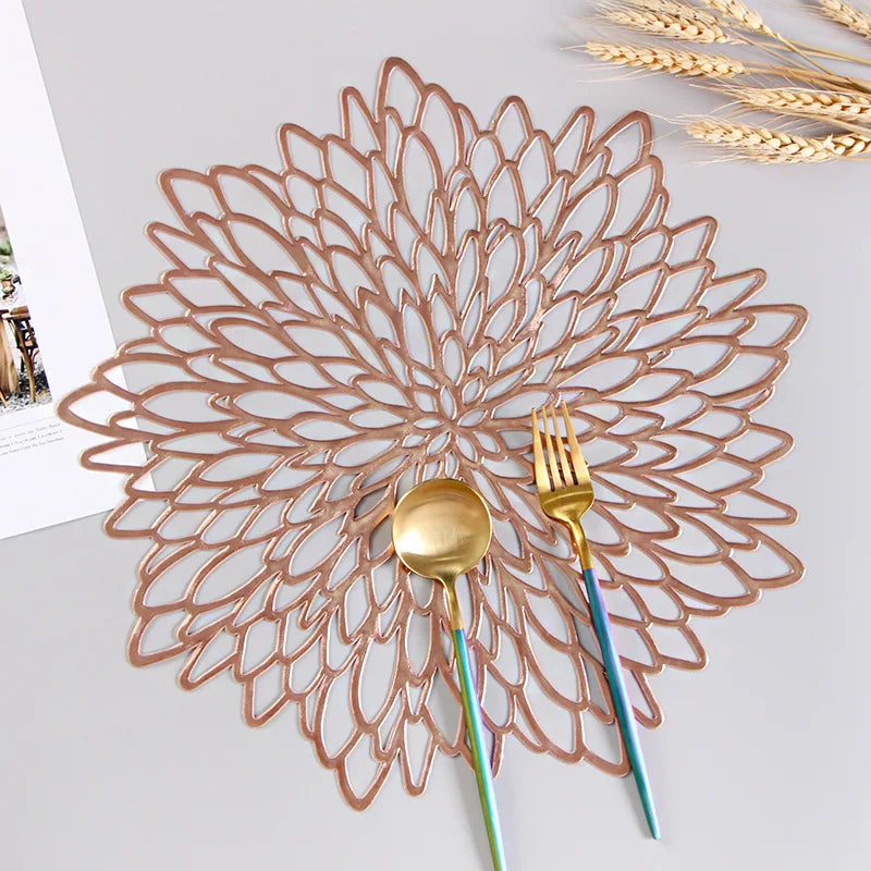 Hibiscus Flower PVC Drink Coaster for Coffee Tables Kitchen Decor and Everyday Entertaining