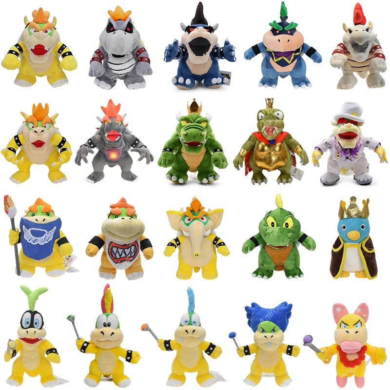 Bowser Bros Plush Toys King Koopa Bowser King JR Anime Cartoon Soft Stuffed Plush Toy Dolls For Children Birthday Christmas Gift