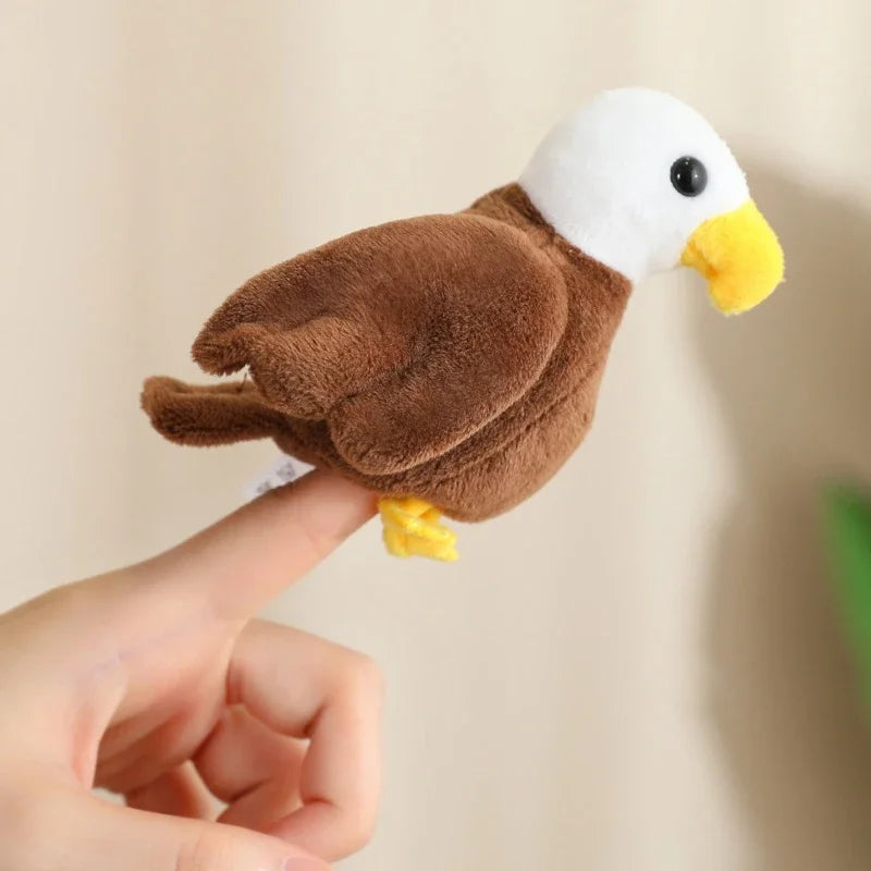 Cute Cartoon Animal Plush Hand Finger Puppet Toys Soft Mini Lifelike Parrot Peacock Shark Octopus Toys Funny Finger Game Props