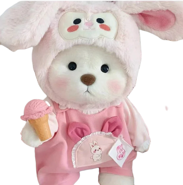 30cm Handmade Teddy Tale Bear Plush Toy Change Dress Baby Crawling Cloth Girl Hug Cuddly Plushie Doll for Girlfriend Gift