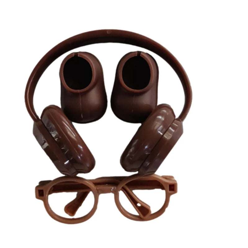 DIY accessories for labubu V1 V2 shoes without lenses glasses stylish plastic headphone set plush doll decoration birthday gift