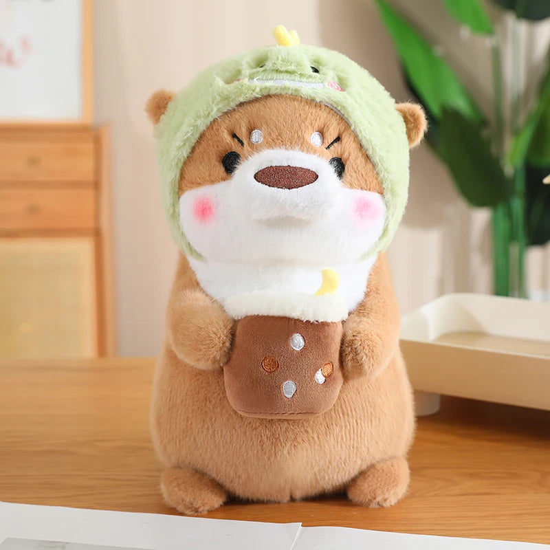 Kawaii Otter Plush Toy Lovely Otter Turn to Dinosaur Rabbit Unicorn Stuffed Doll Soft Cartoon Animal Pillow Birthday Gift