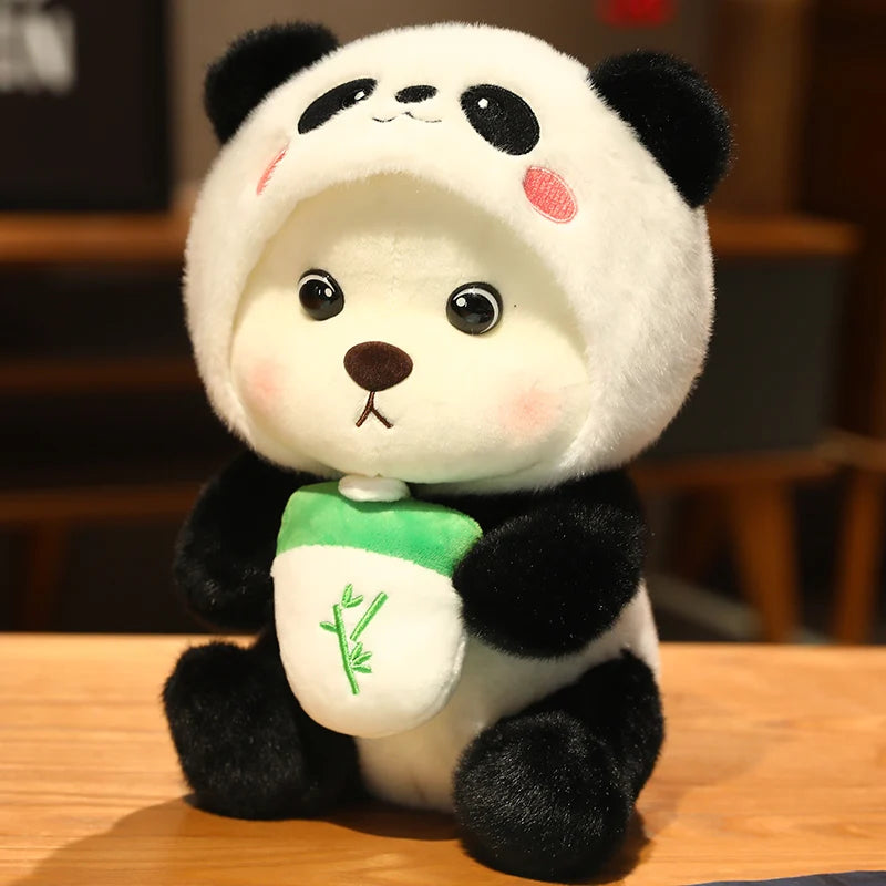 Kawaii Giant Bear Cosplay Panda Doll Creative Plush Toy Cartoon Zoo Animal Plushie Throw Pillow Birthday Xmas Gift Home Decor