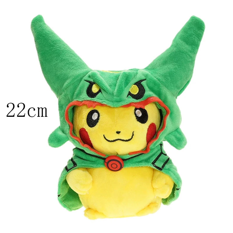 Cosplay Pikachu Pokemon Plush Eevee Charizard Snorlax Garchomp Tyranitar Hydreigon Ampharos Stuffed Doll Toy For Kid Miniso Gift