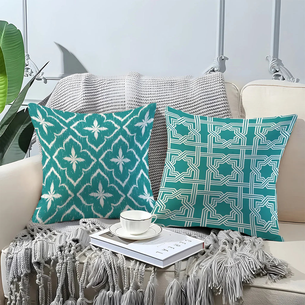 Decorative Printed Throw Pillow Covers Set 4 Piece Geometric Style Cushion Case for Modern Living Room Sofa Home Decor Accent Pi