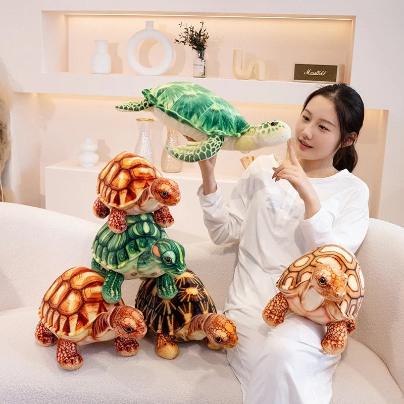 Cute Baby Super Green Simulation Stuffed Tortoise Realistic Sea Turtle Animal Plush Baby Toy Gift Hot Sale Home Decoration Gift