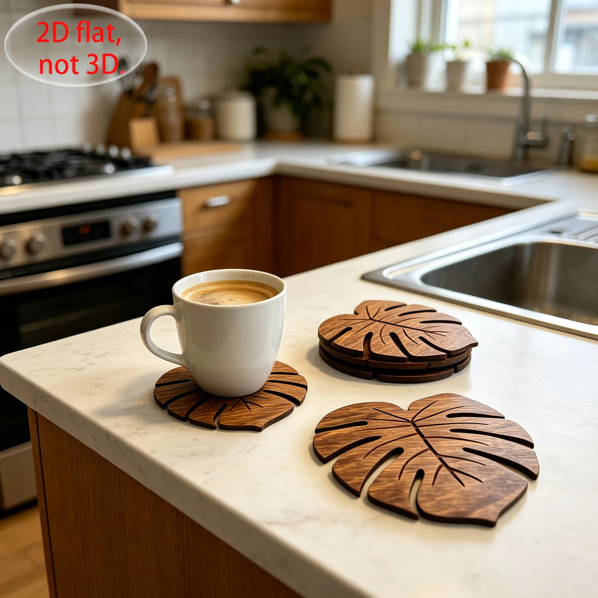 Turtle Shell Wooden Drink Coasters, Choice of 2 or 5 Cup Mats for Playful Coffee Tables and Nature-Inspired Home Decor