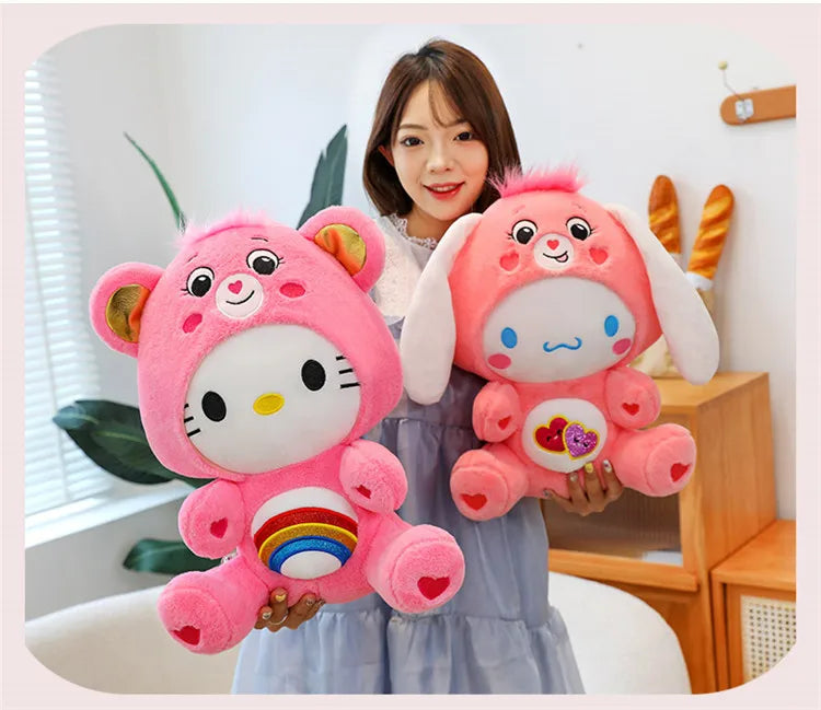 Meet the Dreamy Sanrio x Care Bears Crossover Plushies: 30cm of Rainbow Magic!