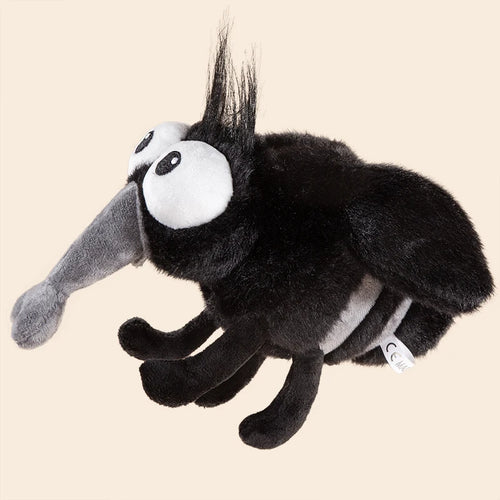 "Cute Black Mosquito Plush Toy & Keychain - 20cm Stuffed Animal + 10cm Pendant, Soft Fluffy Plushie for Kids Adults, Fun Gift for Animal Lovers"