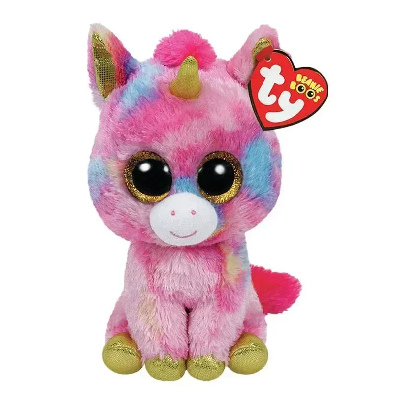 15cm Ty Big Eye Beanie Animals Plush Slick Fox Ferdinand Locky Axolotl  Dexter Icy Seal Heather Cat Children Toy Holiday Gift