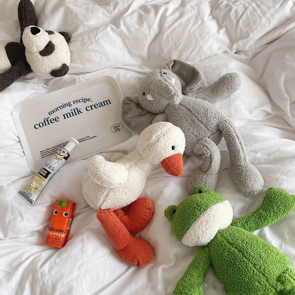 Adorable 35cm Plush Toy Elephant Panda Stuffed Animal Plushies Sleeping Chick Long-legged Frog Doll Girl