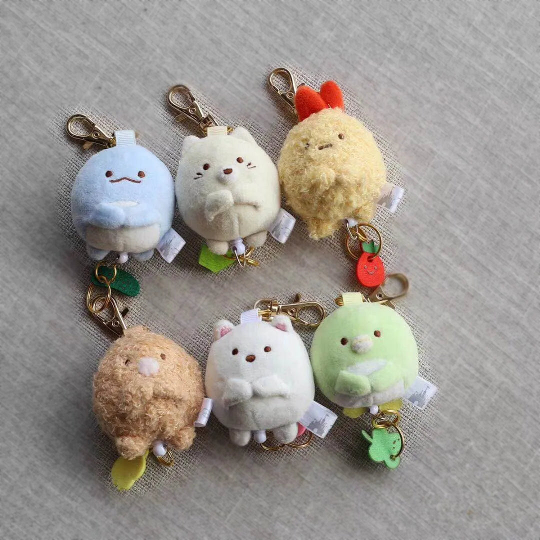 “8cm Sumikko Gurashi Style Plush Keychains - Cute Corner Friends Mini Stuffed Animal Keychain Set, Soft Kawaii Pendant for Keys/Backpacks, Gift for Kids & Fans”