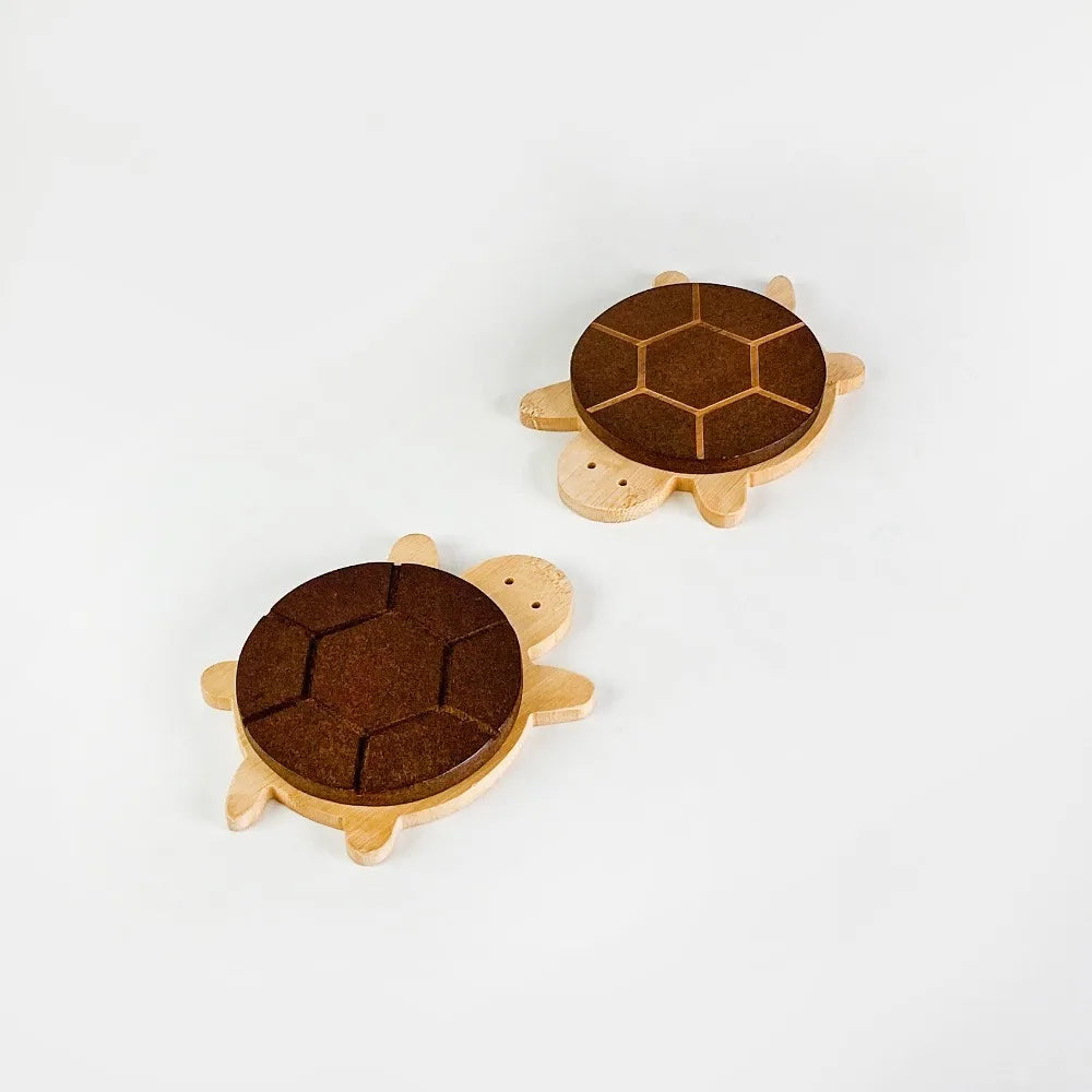 Turtle-Shaped Black Walnut Wood Tea Mat, Decorative Wooden Pad for Teapots, Coffee Corners and Nature-Inspired Tables