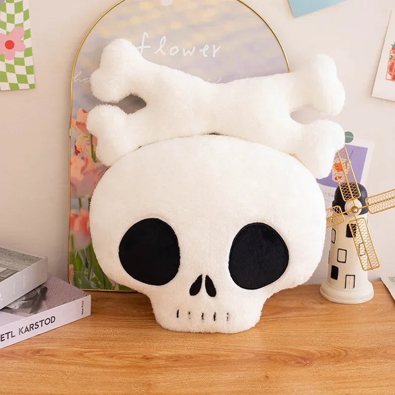 Horror Halloween Props Stuffed Skull Bone Plush Toy Human Skeleton Doll Monster Doll Halloween Creative Plush Decoration Gift