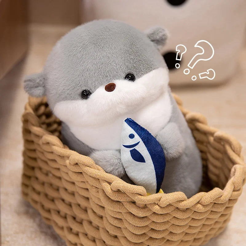 1pc New Otter Hug Fish Plush Toys Stuffed Wild Animal Cartoon Dolls Soft Sloth Throw Pillow Christmas Birthday Gift for Kids