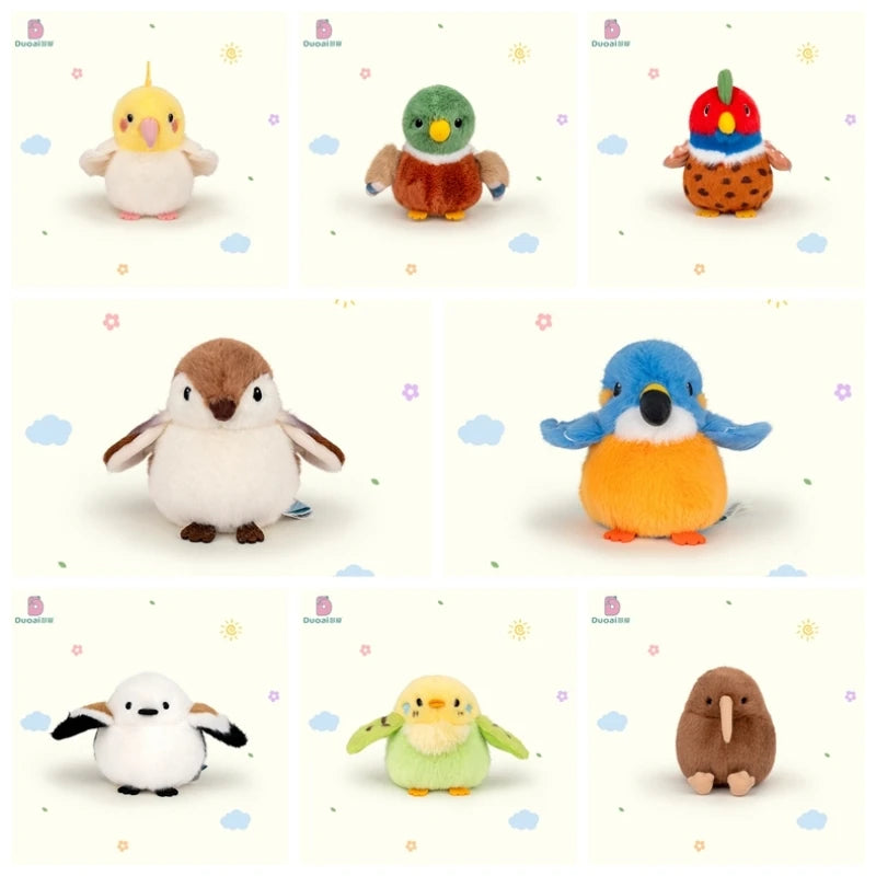 Kawaii Bird Plush Toys Cute Lifelike Parrot Sparrow Plush Toy Mini Artificial Bird Plush Doll Room Decor Kid Birthday Xmas Gifts