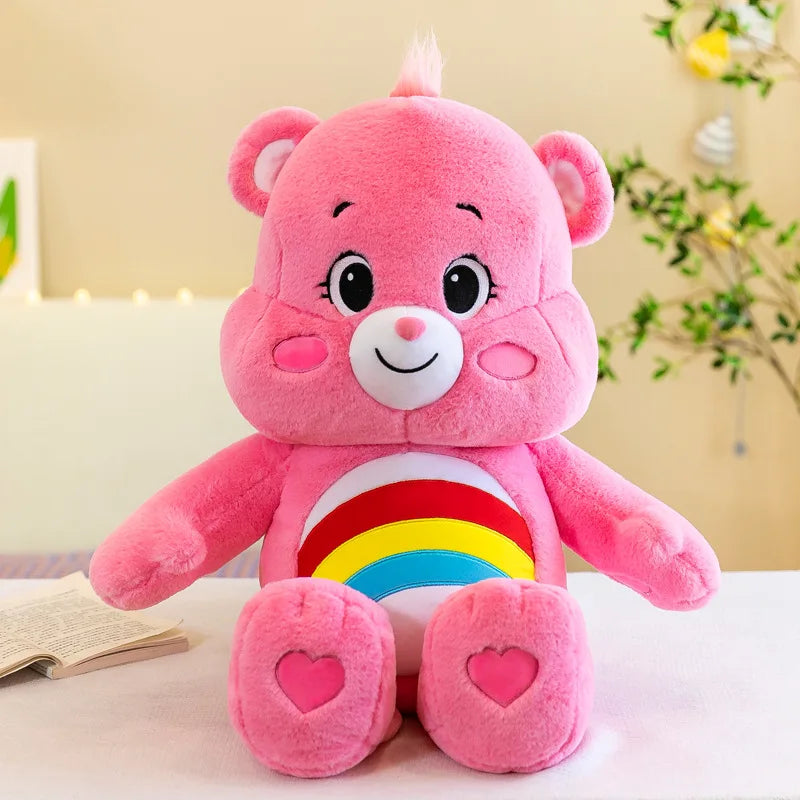 30cm Kawaii Care Bears Plush Toy - Rainbow Cheer Bear, Grumpy Cloud Bear, Purple Share Bear - Cute Anime Stuffed Animal with Healing Quotes for Bedroom Decor, Gifts