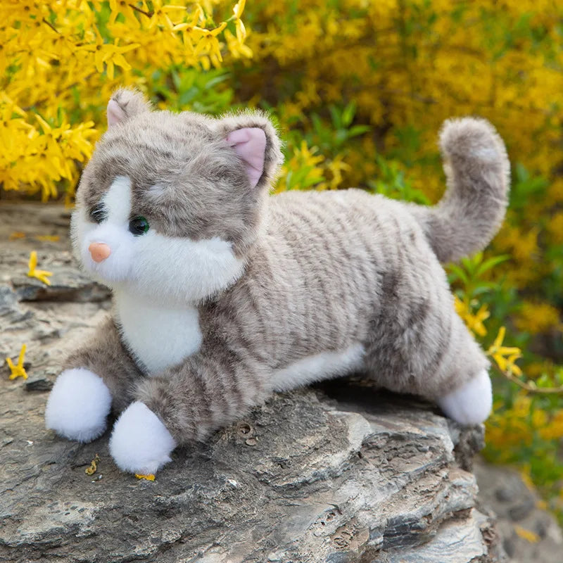 Lying on the stomach cat sleeping pillow kitten doll plush toy doll gift soothing bed doll children's day gift birthday gift