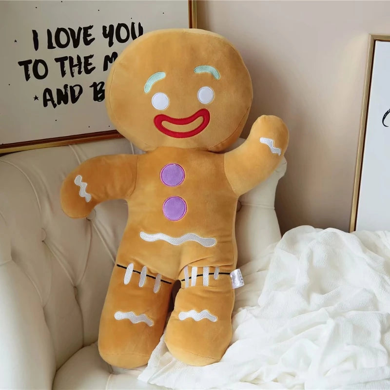 30cm Funny Cute Gingerbread Man Christmas Pillow Super Soft Shrek Plush Toy Doll Birthday Gift Sofa Pillow Home Decoration
