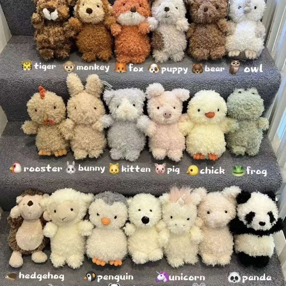 Soft Furry Plush Toys Fox Owl Pig Lamb Chick Duck PP Cotton Birthday Gifts for Boy Girls Cute Plushies Dolls Gifts Adult