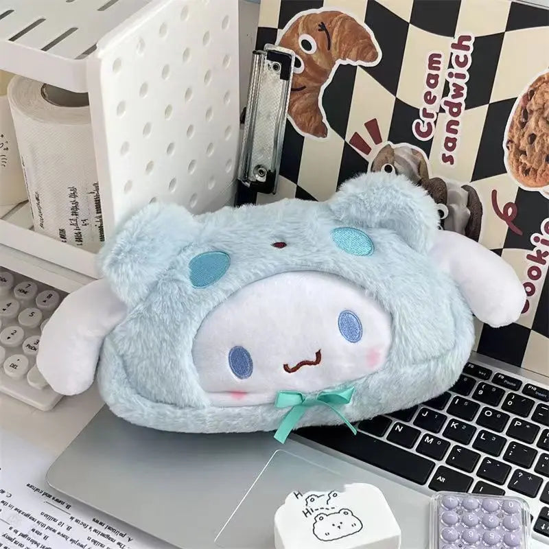 “Kawaii Plush Pencil Case - Cute Character-Themed Fluffy Pen Pouch, Soft Stuffed Stationery Organizer for School & Office, Adorable Storage for Pens, Pencils & Supplies”