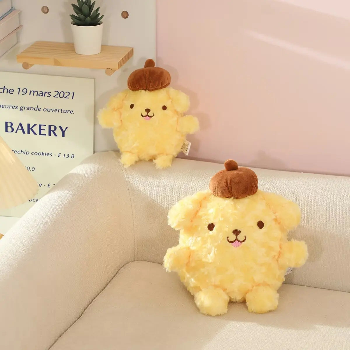 Sanrio Pom Pom Purin Plush Pillow Cute Comfortable PomPomPurin Stuffed Sofa Cushion Home Decor Xmas Gifts For Girl