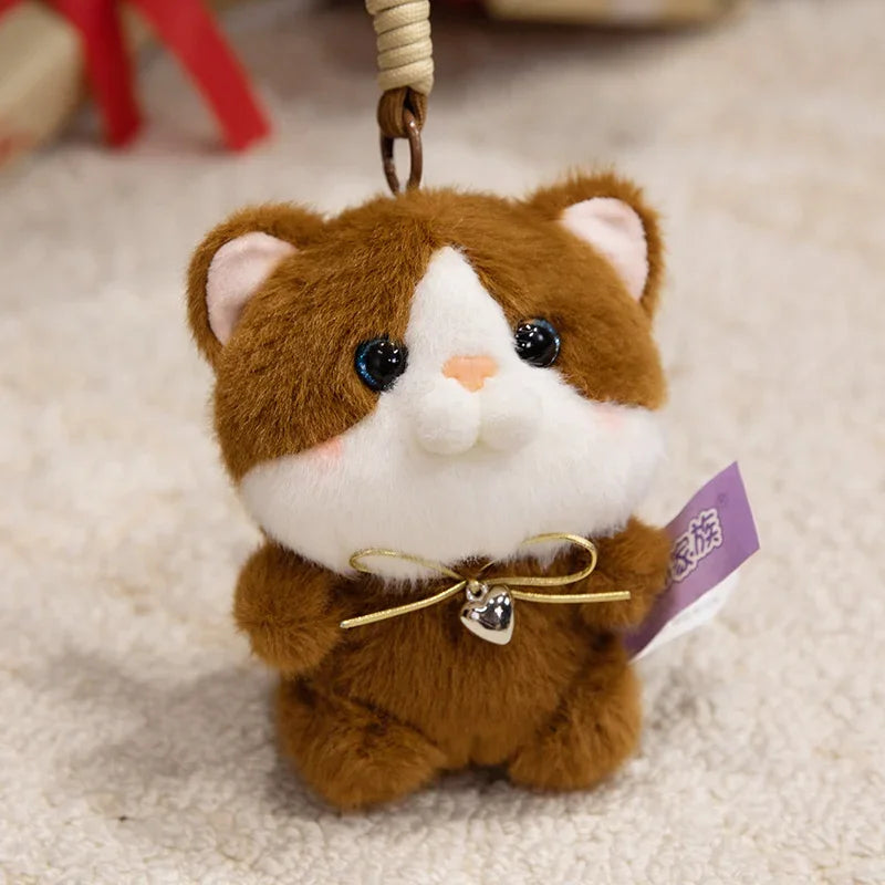 Cat Pendant Super Cute Siamese Calico Cat Keychain Pendant 5 Styles Cat plush Toy Backpack Decor Kids Toy Birthday Gift