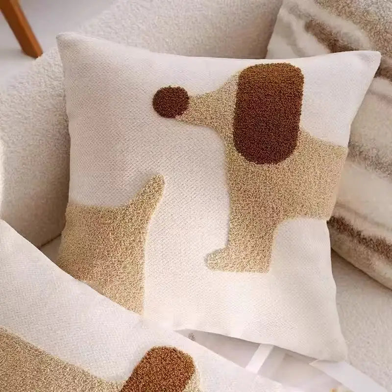 Playful Pup Embroidered Pillow Cover – Square & Lumbar