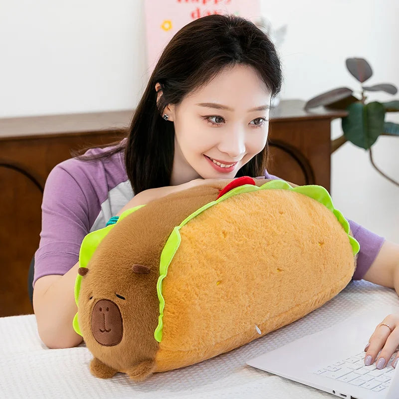 50CM Cartoon Hot Dog Style Capybara Cute Capibara Anime Fluffty Toy Plush Doll Home Decor Desktop Ornament Kids Birthday Gift