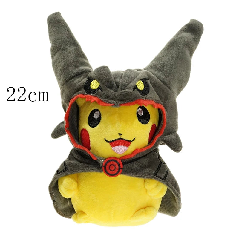 Cosplay Pikachu Pokemon Plush Eevee Charizard Snorlax Garchomp Tyranitar Hydreigon Ampharos Stuffed Doll Toy For Kid Miniso Gift