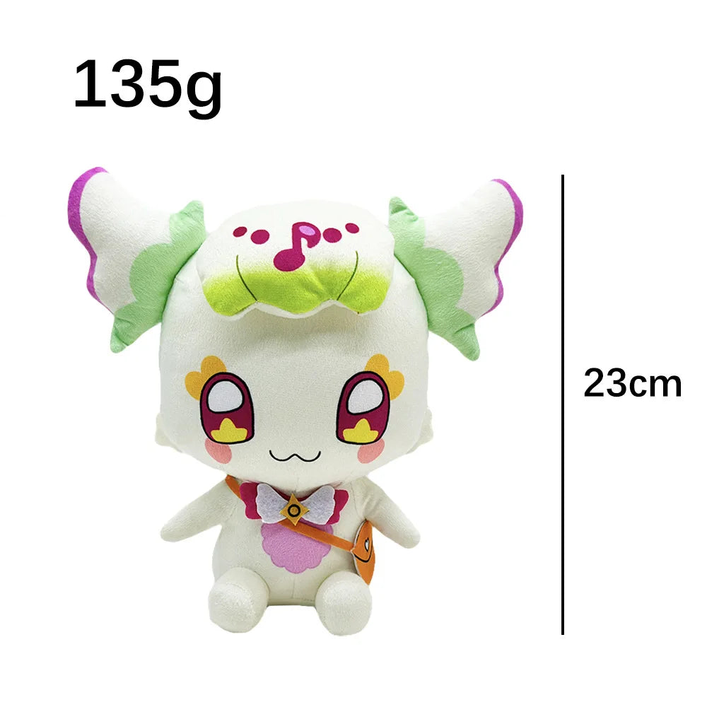 Pretty Cure Plush Toy - 20cm & 10cm Cute Stuffed Animal with Healing Quotes, Pink & Green Kawaii Anime Doll for Kids & Fans