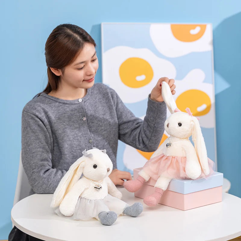 35/50cm Cartoon Cute Long Ears Rabbit Plush Doll Long Legs Princess Skirt Rabbit Animal Stuffed Toy Home Decor Gift For Girls