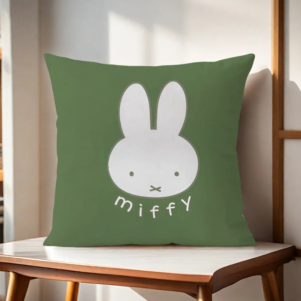 M-Miffy Kawaii cushion cover For Pillow Printing Sofa Decoration Home Car Room Coffee Shop Office Nordic Simplicity