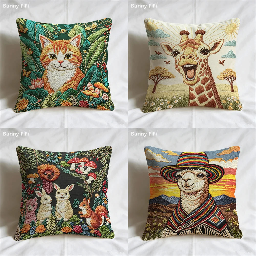Woodland Tales Stitch-Effect Pillow Covers