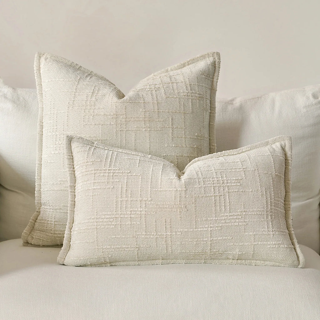 Woven Thick Solid Cushion Cover, Chenille, Ivory, Camel, Pink, Burnt Orange, Mustard Yellow, 45x45cm, 50x50cm, Home Sofa Decor