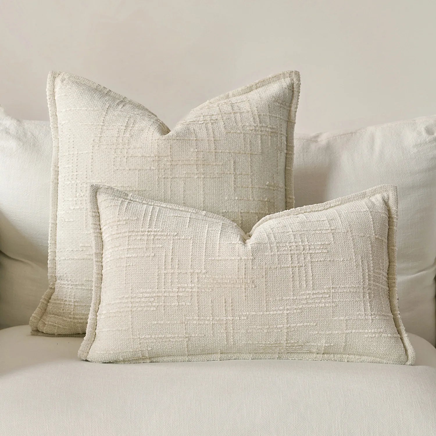 Woven Thick Solid Cushion Cover, Chenille, Ivory, Camel, Pink, Burnt Orange, Mustard Yellow, 45x45cm, 50x50cm, Home Sofa Decor