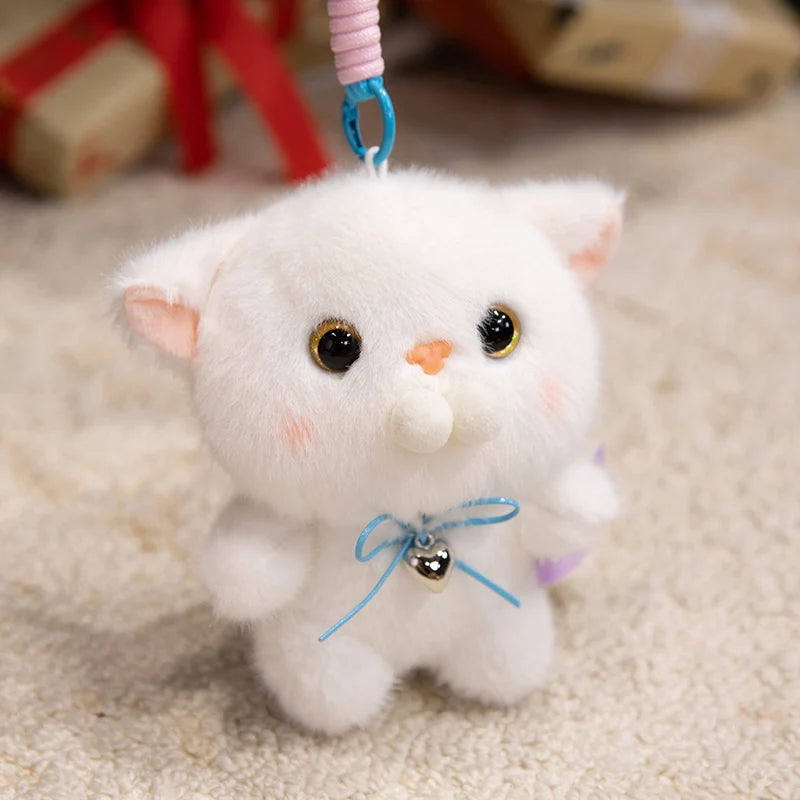 Cat Pendant Super Cute Siamese Calico Cat Keychain Pendant 5 Styles Cat plush Toy Backpack Decor Kids Toy Birthday Gift