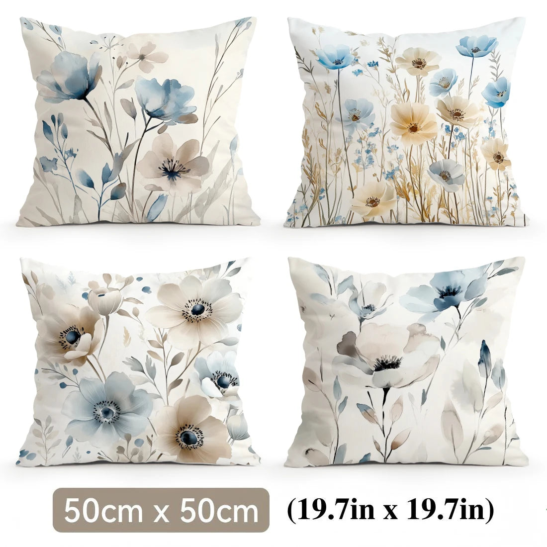 Earthline Abstract Botanical Pillow Covers – Set of 4