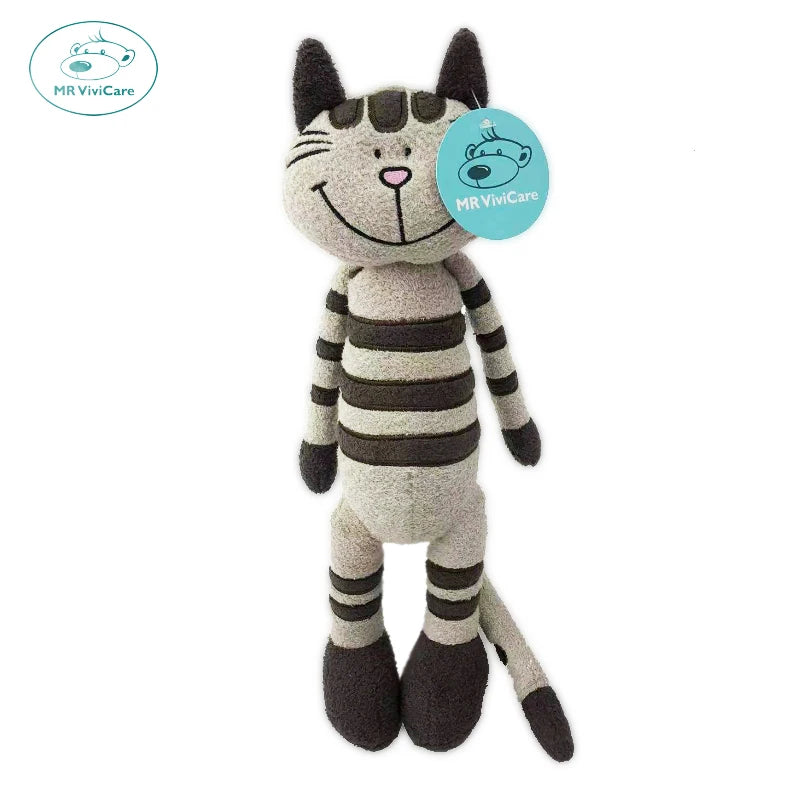 “MR Vivicare Striped Cat Plush Dolls - 35cm/45cm Soft Cuddly Stuffed Animals, Cute Smiling Cat Toys for Kids & Adults, Cozy Companion for Bedroom & Nursery”