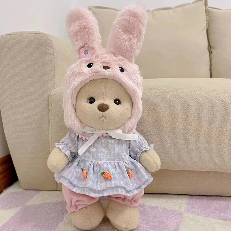 30cm High Quality Handmade Bear Plush Toy Cosplay Change Dress Cloth Girl Hug Cuddly Plushie Doll for Girlfriend Christmas Gift