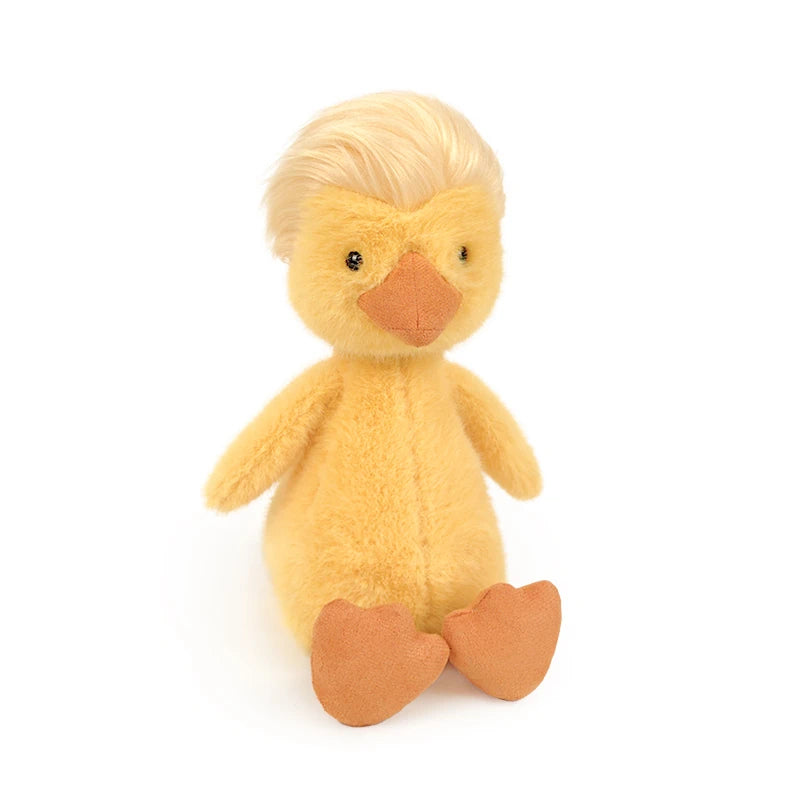 26cm Funny Yellow Duck Plush Toy Homemade hairstyle Duck Plush Doll for Boys And Girls To Accompany Sleeping Gifts Brithday Gift