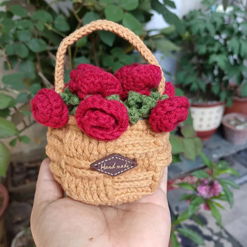Rose Flower Crochet Style Coaster for Coffee Tables Kitchen Decor and Thoughtful Gifts