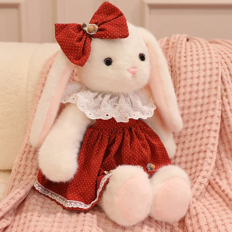 50cm Cartoon Kawaii Bow Princess Teddy Rabbit Plush Toy Pillow Running Bear Rabbit Plush Toy Home Decoration Gift For Children