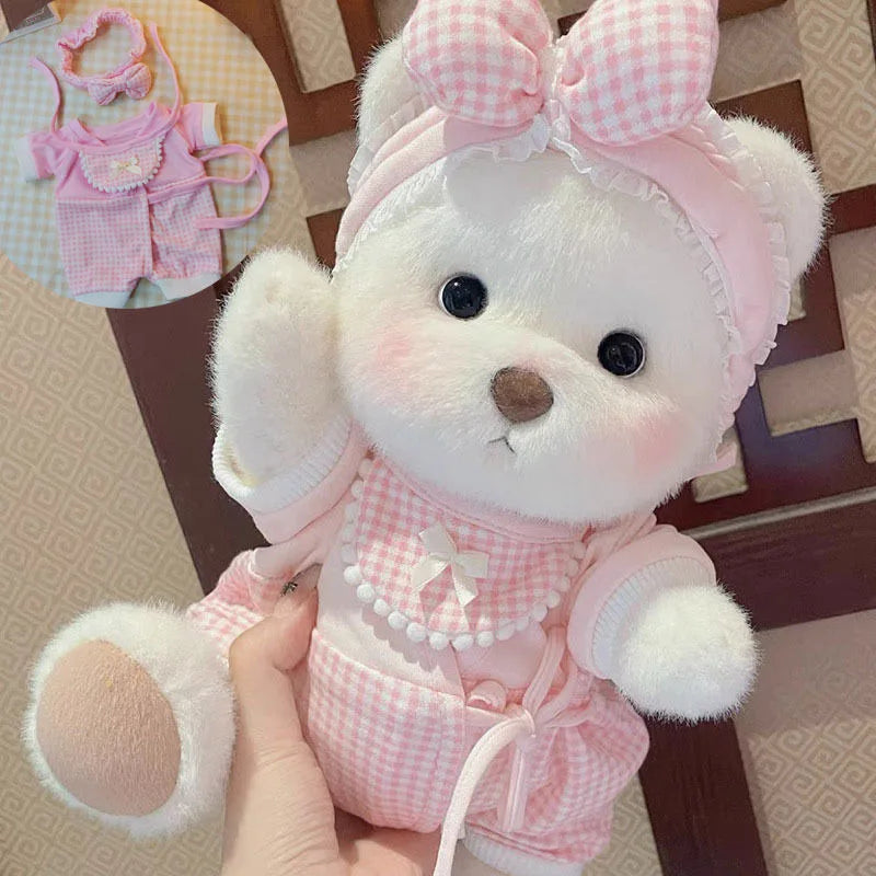 30cm High Quality Handmade Bear Plush Toy Cosplay Change Dress Cloth Girl Hug Cuddly Plushie Doll for Girlfriend Christmas Gift