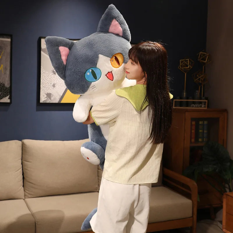50-135cm Kawaii Transform Blue Shark Cat Plush Toys Stuffed Cute Cat Doll Animal Pillow Soft Cartoon Cushion Kids Christmas Gift