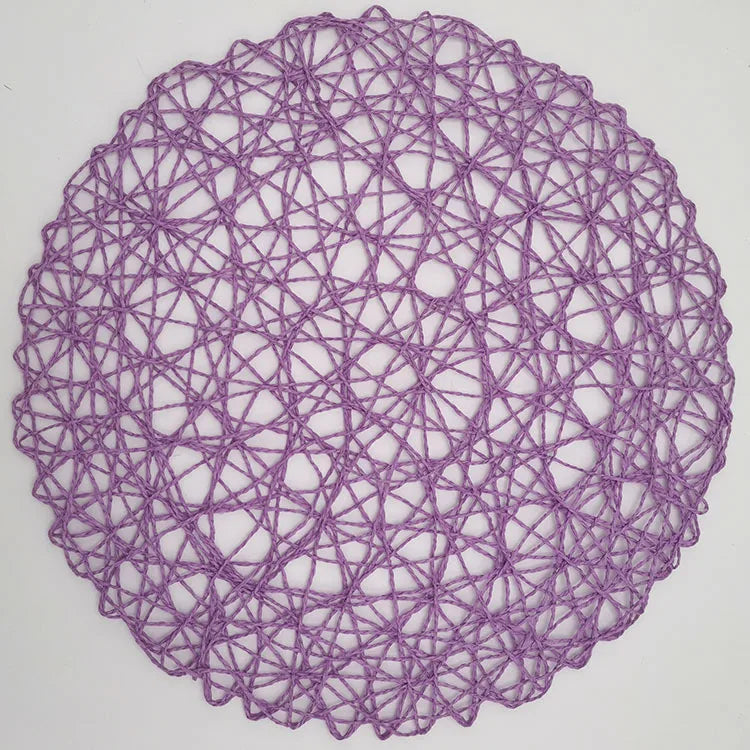 Round Woven Paper Placemats Set of 6, 38 cm Boho Dining Table Mats in Colorful Options for Gatherings and Everyday Decor